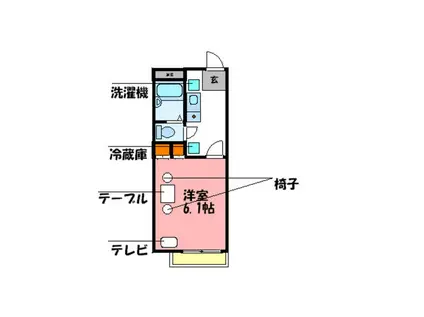 ウエストスター(1K/1階)の間取り写真