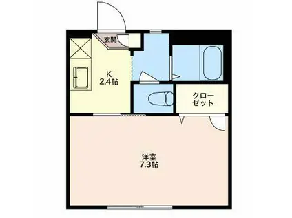 シャルマンさつきA(1K/1階)の間取り写真