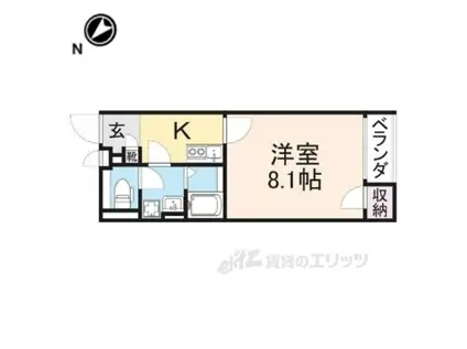 クレイノあさがお(1K/1階)の間取り写真