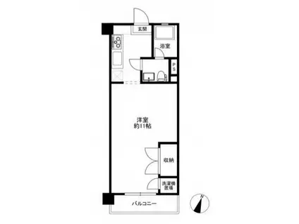 ヴィラ東寺尾(ワンルーム/3階)の間取り写真