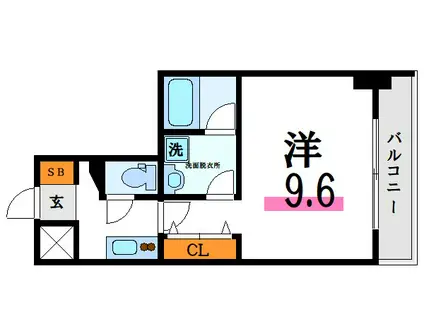 エレンシアK小岩(1K/8階)の間取り写真
