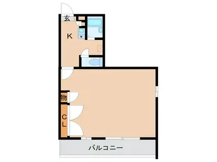 MOTOKOGA(1K/2階)の間取り写真