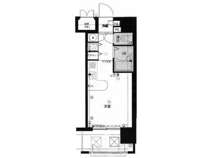 モントーレ天神(1K/5階)の間取り写真