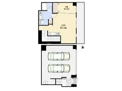 G-BASE(1LDK/1階)の間取り写真