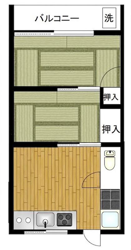 ハイツ平(2K/2階)の間取り写真