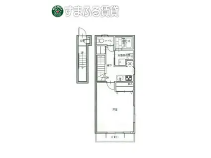 アンプルールリーブルアメジスト(1K/2階)の間取り写真