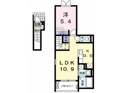 アーバンソレイユ(1LDK/2階)の間取り写真