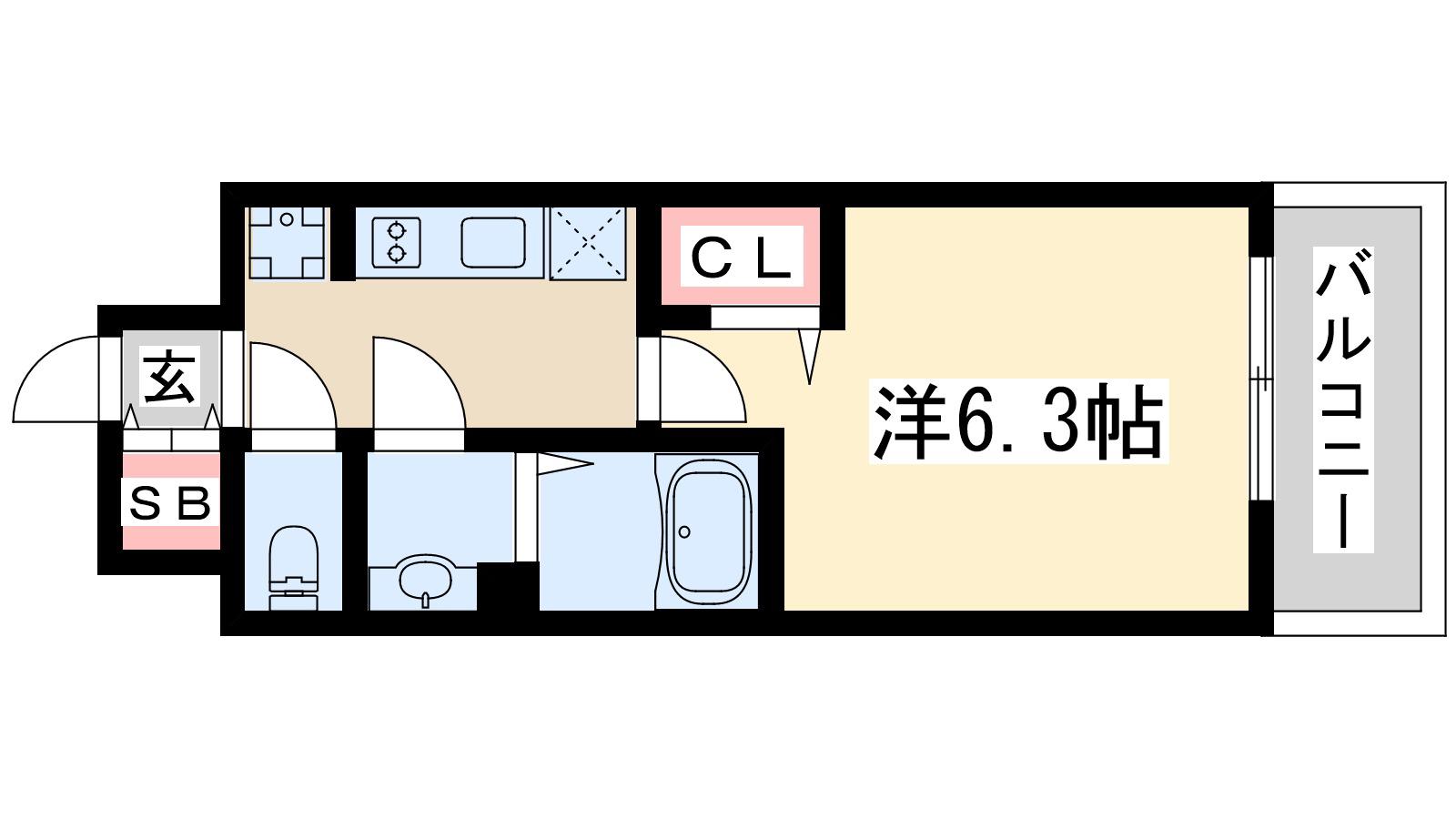 プレサンス淡路駅前(1K/8階)の間取り写真