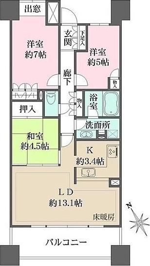 パークハウス清澄白河リバーサイド(3LDK/14階)の間取り写真