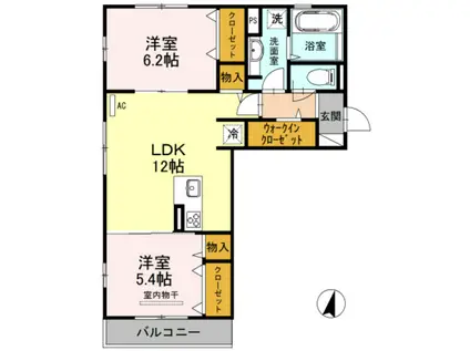 リエスト(2LDK/2階)の間取り写真