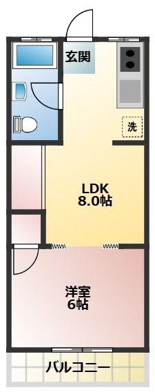 花園コーポ(1LDK/1階)の間取り写真