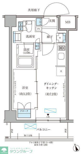 パークアクシス文京本郷(1DK/5階)の間取り写真