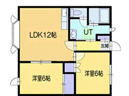 エバーホープ A(2LDK/2階)の間取り写真