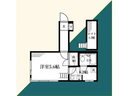 パストラーレ(1K/2階)の間取り写真
