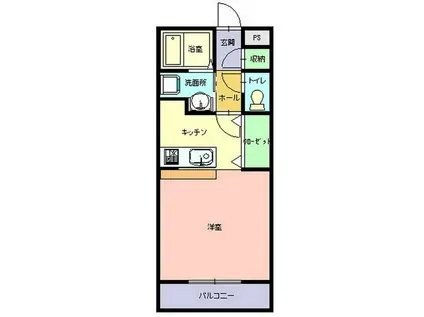 DEAJE(ワンルーム/2階)の間取り写真