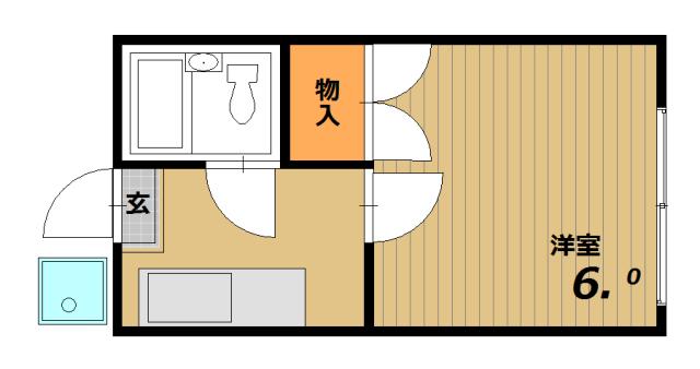 ワンルーム・KOYO(1K/3階)の間取り写真