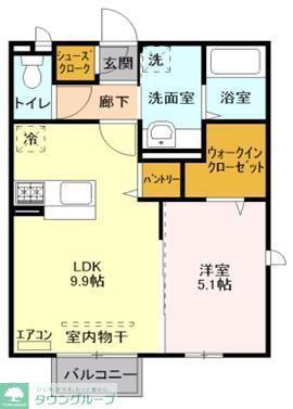 TAO (1LDK/2階)の間取り写真