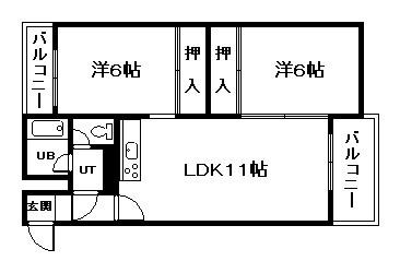 114池尻(2LDK/4階)の間取り写真