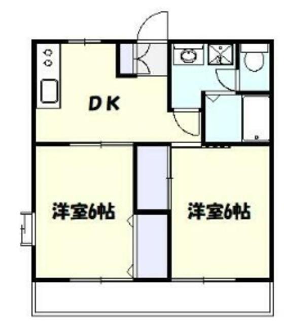 ルミエール宮崎台(2DK/1階)の間取り写真