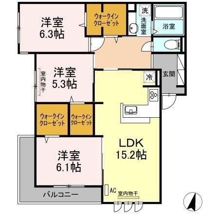 D-ROOM ALICE(3LDK/2階)の間取り写真