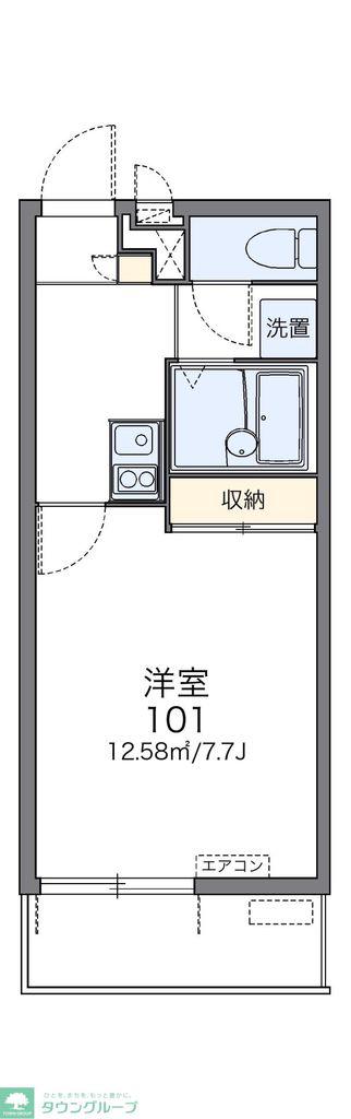 レオパレストシミ(1K/1階)の間取り写真
