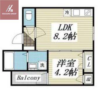 Rパレス矢田(1LDK/2階)の間取り写真