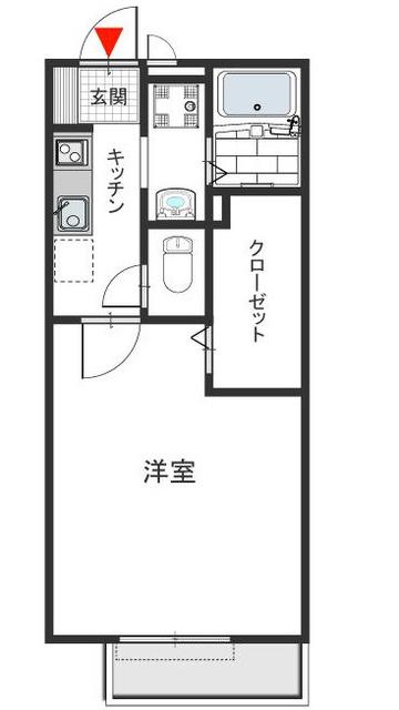 サクラハイツ(1K/2階)の間取り写真