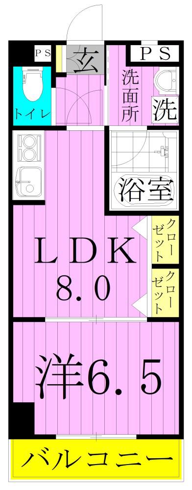 アメニティ菊野井(1LDK/2階)の間取り写真