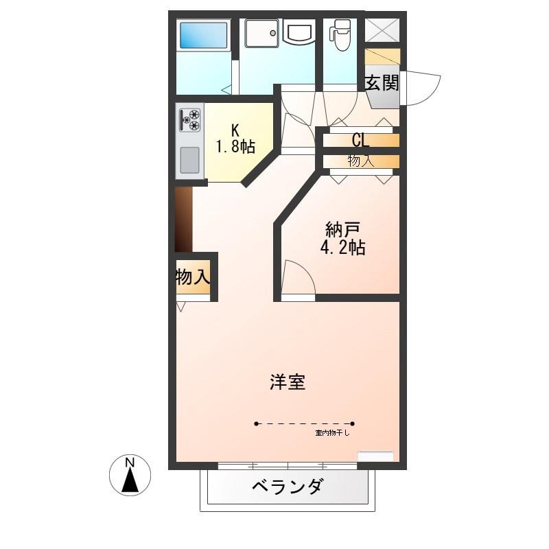 すずらん VII(1LDK/3階)の間取り写真