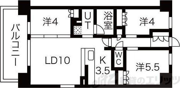 アーバンパーク淡路(3LDK/3階)の間取り写真