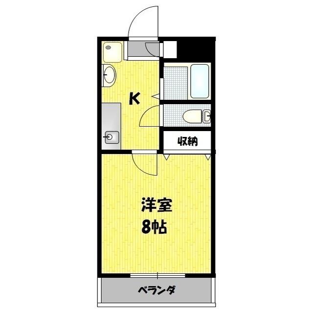 グリーンハイツ2(1K/2階)の間取り写真