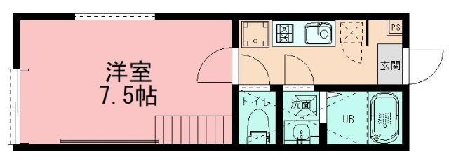 ベルメール(1K/2階)の間取り写真