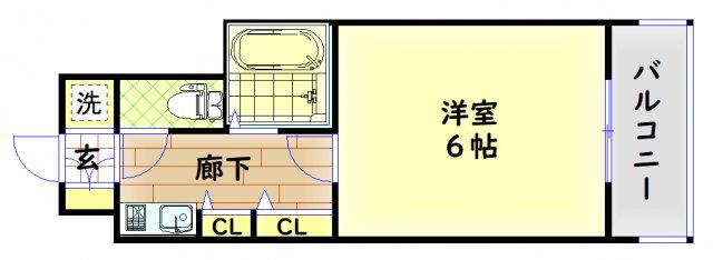 エステムコート大阪城南(1K/8階)の間取り写真