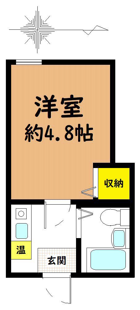 エスティ ビル旭町(1K/4階)の間取り写真