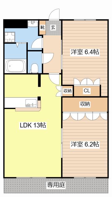 IZUMI(2LDK/1階)の間取り写真