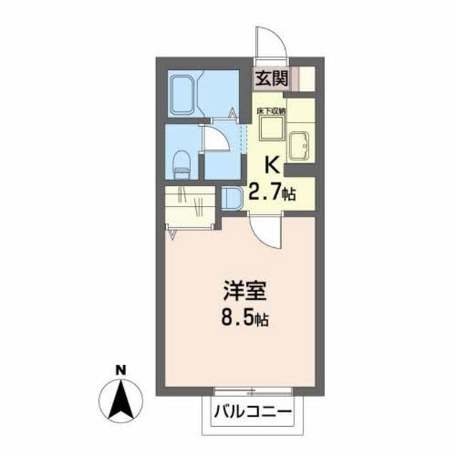 フラワー庄太(1K/1階)の間取り写真