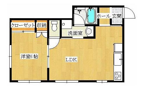 春日コーポ(1LDK/4階)の間取り写真