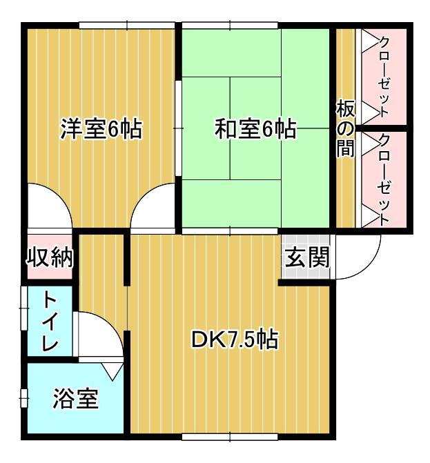 メゾンユウ(2DK/3階)の間取り写真