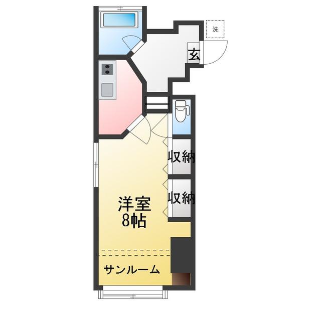 関口マンション(1K/1階)の間取り写真
