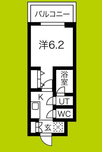 スプランディッド難波(1K/5階)の間取り写真