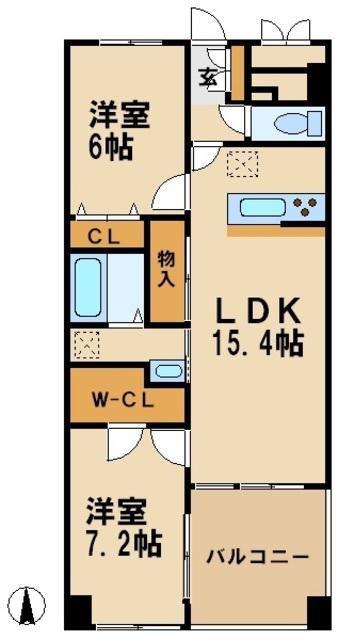 ブリズ・ラヴィーヌ(2LDK/3階)の間取り写真