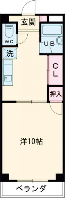 セントラーレ青山23(1K/4階)の間取り写真