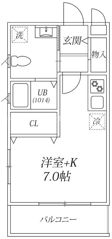 らら湘南台(ワンルーム/3階)の間取り写真