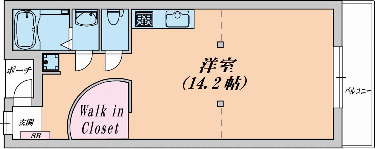 MAISON DE MUTSUMI(ワンルーム/1階)の間取り写真