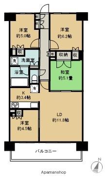 リビオシティ船橋北習志野(4LDK/3階)の間取り写真