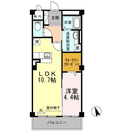 コンフォーティア沖浜(1LDK/2階)の間取り写真