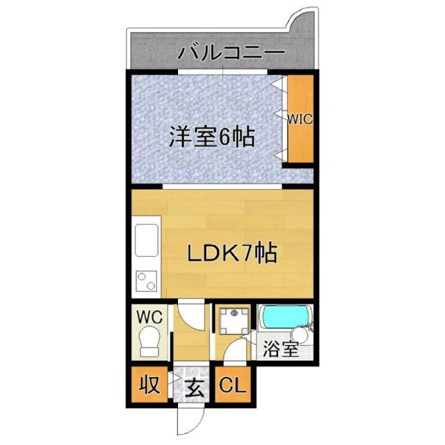 ライオンズマンション東町(1DK/4階)の間取り写真