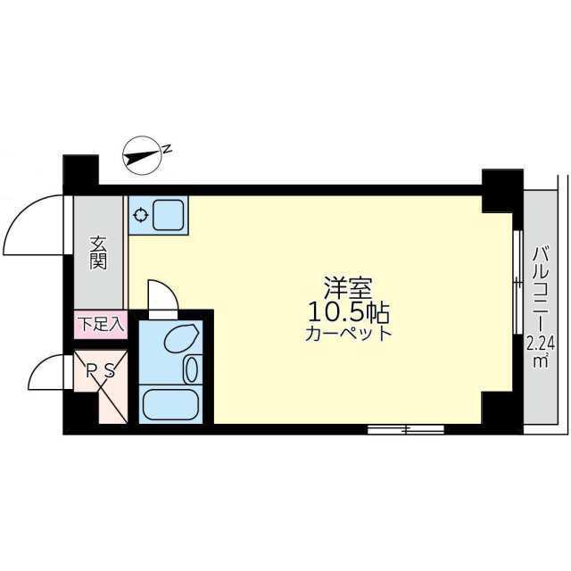 ライオンズマンション横浜和田町(ワンルーム/3階)の間取り写真