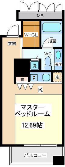 ザ・タワー大阪(ワンルーム/6階)の間取り写真