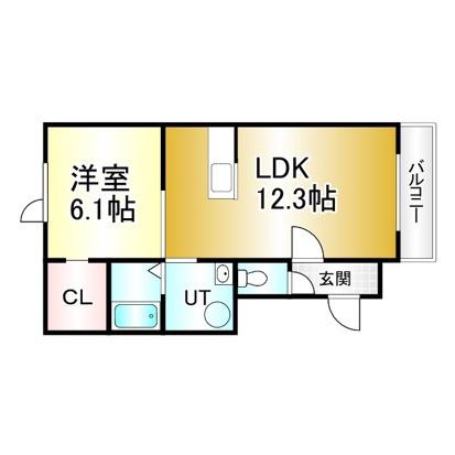 プラシードIV(1LDK/3階)の間取り写真